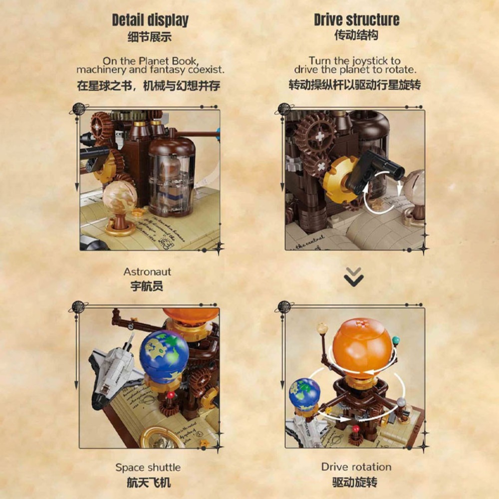 672 Piezas de Bloques de Const - Solar System Orrery reseña y precio